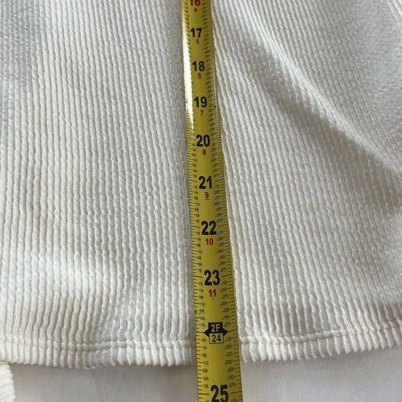 Madewell Texture & Thread Jacquard Knot Front Top Women Size XXL Bright Ivory - Picture 7 of 10